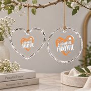 Basketball Auntie Heart Gift Glass Ornament - Material: Heart Glass Ornament