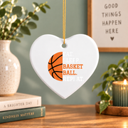 Basketball Player Eat Sleep Repeat Glass Ornament - Material: Heart Ceramic Ornament