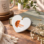 Basketball Player Eat Sleep Repeat Glass Ornament - Material: Heart Ceramic Ornament