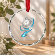 Basketball Player Sports Theme Keepsake Glass Ornament - Material: Circle Glass Ornament