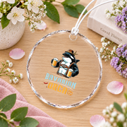 Bavarian Beer Orca Oktoberfest Festival Glass Ornament - Material: Circle Glass Ornament