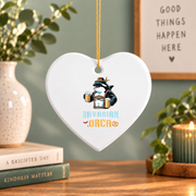 Bavarian Beer Orca Oktoberfest Festival Glass Ornament - Material: Heart Ceramic Ornament