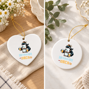 Bavarian Beer Orca Oktoberfest Festival Glass Ornament - Material: Heart Ceramic Ornament