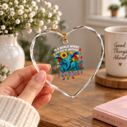 Be Kind Elephant Autism Awareness Ornament Glass Ornament - Material: Heart Glass Ornament