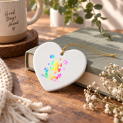 Be Kind Puzzle Piece Autism Ornament Glass Ornament - Material: Heart Ceramic Ornament