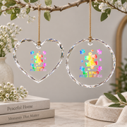 Be Kind Puzzle Piece Autism Ornament Glass Ornament - Material: Heart Glass Ornament