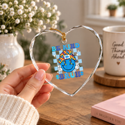 Be Kind Smile Face Autism Ornament Glass Ornament - Material: Heart Glass Ornament