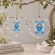 Be Kind Smile Face Autism Ornament Glass Ornament - Material: Heart Glass Ornament