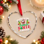 Be Nice Accountant Santa Watching Glass Ornament - Material: Heart Glass Ornament