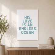 Beachy Christian Wall Art, Coastal Bible Verse Quote Poster - Format: Unframed Paper Poster