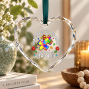 Beautiful Puzzle Autism Awareness Ornament Glass Ornament - Material: Heart Glass Ornament