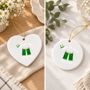 Beer Drinking Funny Liver Quote Glass Ornament - Material: Heart Ceramic Ornament