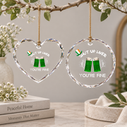 Beer Drinking Funny Liver Quote Glass Ornament - Material: Heart Glass Ornament
