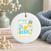 Beer Removal Service Drinking Theme Glass Ornament - Material: Circle Ceramic Ornament