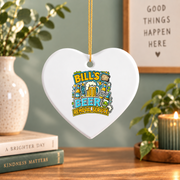 Beer Removal Service Funny Drinking Glass Ornament - Material: Heart Ceramic Ornament