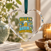 Beer Removal Service Funny Drinking Glass Ornament - Material: Heart Glass Ornament