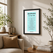 Bible Affirmations For Kids Christian Wall Art, Encouraging Scripture Poster - Format: Black Framed Poster
