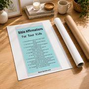 Bible Affirmations For Kids Christian Wall Art, Encouraging Scripture Poster - Format: Rolled Canvas
