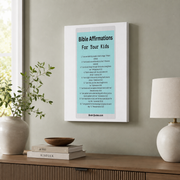 Bible Affirmations For Kids Christian Wall Art, Encouraging Scripture Poster - Format: Stretched Canvas