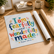 Bible Verse Nursery Wall Art Set, Colorful Christian Kids Posters - Format: Rolled Canvas