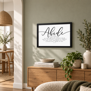 Bible Verse Wall Art John 15 Nkjv, Abide Quote, Scripture Print, Modern Farmhouse Decor Wall Art, Modern Wall Decor, 8x12 UNFRAMED - Format: Black Framed Poster