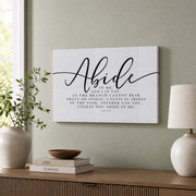 Bible Verse Wall Art John 15 Nkjv, Abide Quote, Scripture Print, Modern Farmhouse Decor Wall Art, Modern Wall Decor, 8x12 UNFRAMED - Format: Stretched Canvas