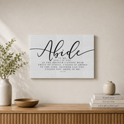 Bible Verse Wall Art John 15 Nkjv, Abide Quote, Scripture Print, Modern Farmhouse Decor Wall Art, Modern Wall Decor, 8x12 UNFRAMED - Format: Stretched Canvas