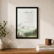 Bible Verse Wall Art Set, Fear Not Be Strong Trust In The Lord - Format: Black Framed Poster