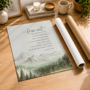 Bible Verse Wall Art Set, Fear Not Be Strong Trust In The Lord - Format: Rolled Canvas