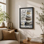 Bible verses, Zen stone painting, Inspirational art, God says you are - Jesus Portrait poster Prints, Home Decor Wall Art, UNFRAMED-24x36 - Format: Black Framed Poster