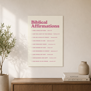 Biblical Affirmations Poster, Christian Wall Art, Bible Verse Christian Affirmations, Art, Pink Wall Art Wall Art, Modern Wall Decor, 8x12 UNFRAMED - Format: Unframed Paper Poster