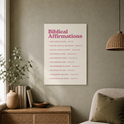 Biblical Affirmations Poster, Christian Wall Art, Bible Verse Christian Affirmations, Art, Pink Wall Art Wall Art, Modern Wall Decor, 8x12 UNFRAMED - Format: Unframed Paper Poster