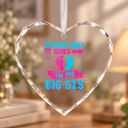 Big Sister Pregnancy Announcement Keepsake Ceramic Ornament - Material: Heart Glass Ornament