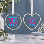 Big Sister Pregnancy Announcement Keepsake Ceramic Ornament - Material: Heart Glass Ornament