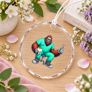 Bigfoot Dentist Dental Hygienist Funny Gift Decoration Glass Ornament - Material: Circle Glass Ornament