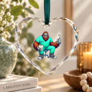 Bigfoot Dentist Dental Hygienist Funny Gift Decoration Glass Ornament - Material: Heart Glass Ornament