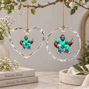 Bigfoot Dentist Dental Hygienist Funny Gift Decoration Glass Ornament - Material: Heart Glass Ornament