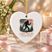 Bigfoot Hiking Sasquatch Funny Outdoor Ceramic Ornament - Material: Heart Ceramic Ornament