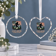 Bigfoot Hiking Sasquatch Funny Outdoor Ceramic Ornament - Material: Heart Glass Ornament