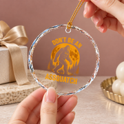 Bigfoot Moonlight Hiking Funny Ceramic Ornament - Material: Circle Glass Ornament