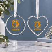 Bigfoot Moonlight Hiking Funny Ceramic Ornament - Material: Heart Glass Ornament