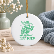 Bird Nerd Birdwatcher Lover Gift Glass Ornament - Material: Circle Ceramic Ornament
