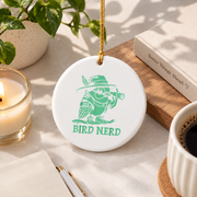 Bird Nerd Birdwatcher Lover Gift Glass Ornament - Material: Circle Ceramic Ornament