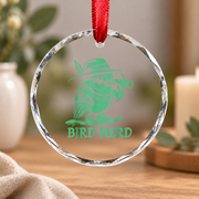 Bird Nerd Birdwatcher Lover Gift Glass Ornament - Material: Circle Glass Ornament