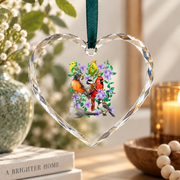 Bird Watcher Nature Lover Gift Glass Ornament - Material: Heart Glass Ornament