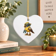 Bird Watching Nature Lover Glass Ornament - Material: Heart Ceramic Ornament