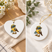 Bird Watching Nature Lover Glass Ornament - Material: Heart Ceramic Ornament
