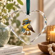 Bird Watching Nature Lover Glass Ornament - Material: Heart Glass Ornament