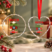 Birthday Boy Christmas Truck Family Glass Ornament - Material: Heart Glass Ornament