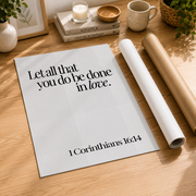 Black And White Christian Scripture Wall Art Set, Love Bible Verse Prints - Format: Rolled Canvas
